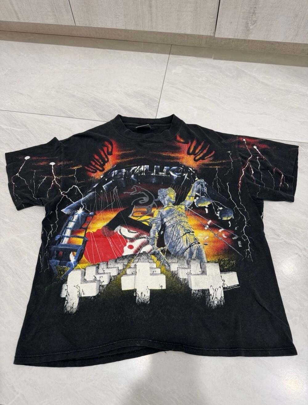 Vintage 1991 Metallica All Over Print Album Collage T-Shirt Brockum